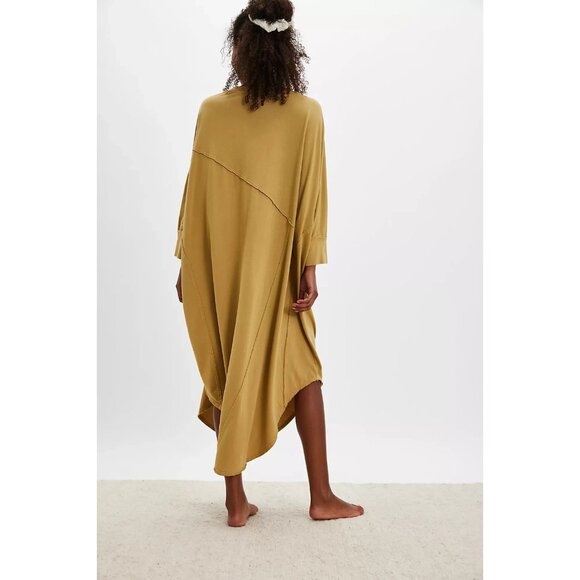 FREE PEOPLE Slouchy Relaxed Fit Dolman Sleeve Maxi Nightgown Nightie size Medium - Picture 3 of 11